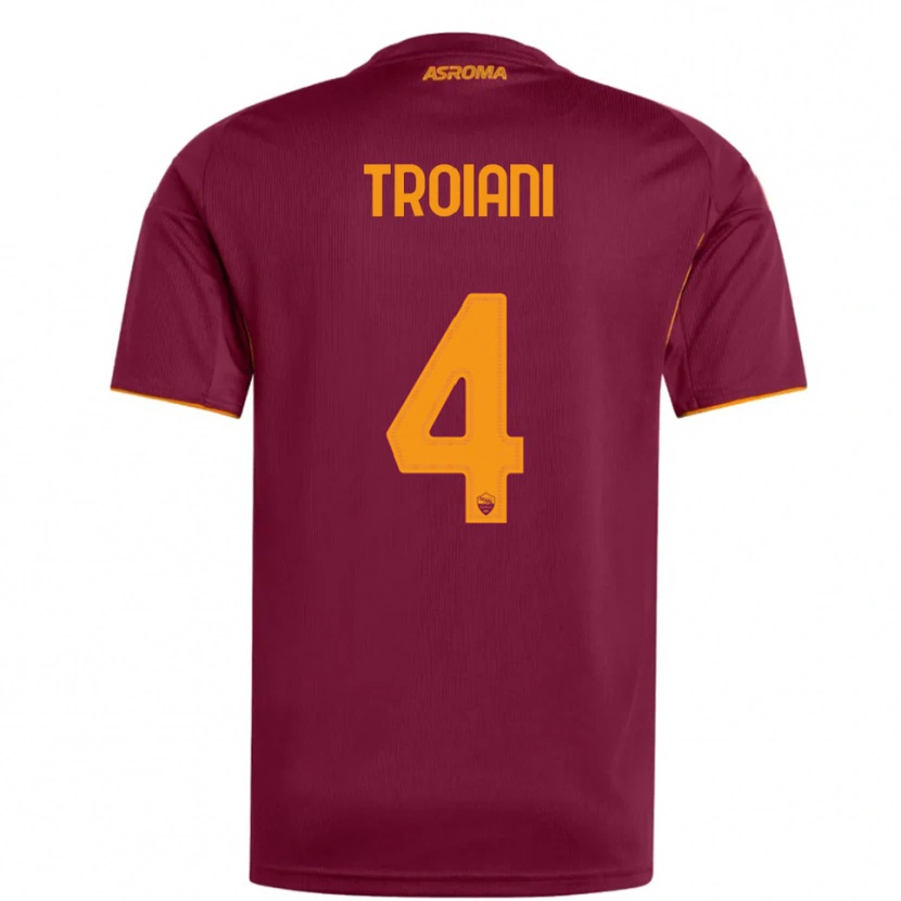 Danxen Uomo Maglia Nicolò Troiani #4 Bordeaux Arancione Kit Gara Home 2025/26 Maglietta