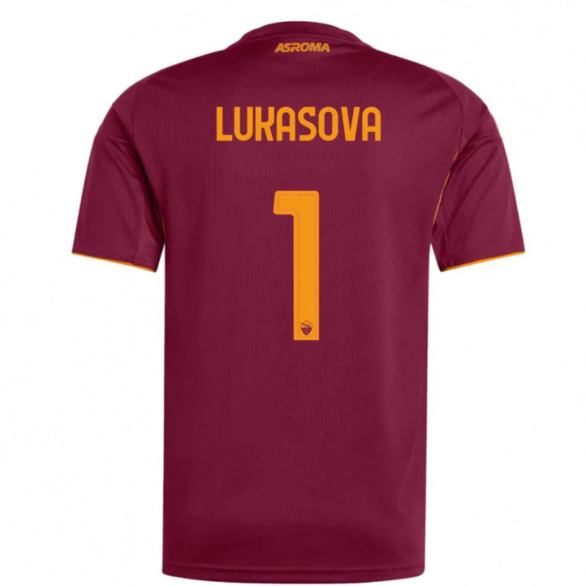 Danxen Uomo Maglia Olivie Lukášová #1 Bordeaux Arancione Kit Gara Home 2025/26 Maglietta
