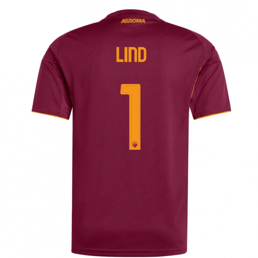 Danxen Uomo Maglia Emma Lind #1 Bordeaux Arancione Kit Gara Home 2025/26 Maglietta