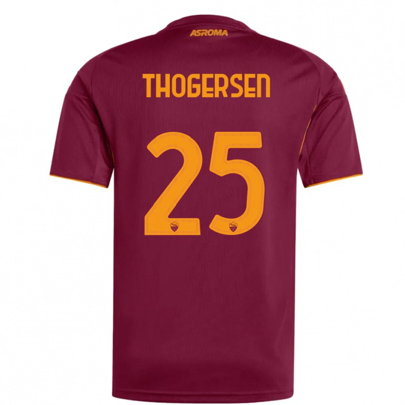 Danxen Uomo Maglia Frederikke Skjødt Thøgersen #25 Bordeaux Arancione Kit Gara Home 2025/26 Maglietta