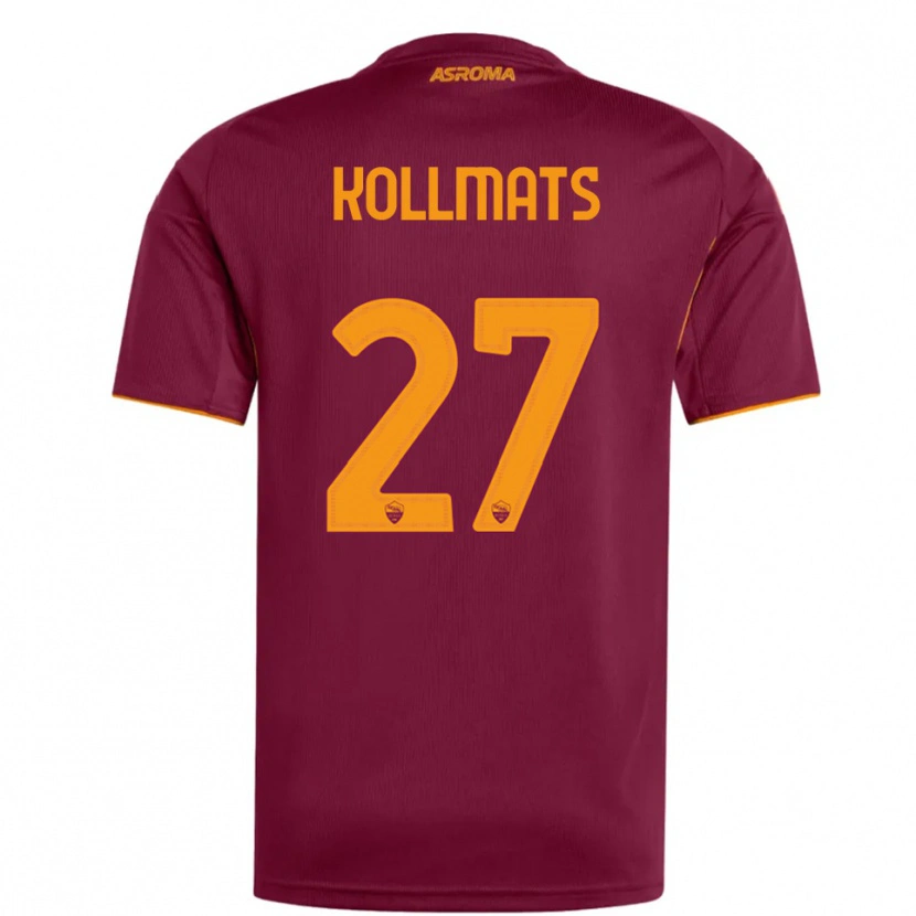 Danxen Uomo Maglia Beata Kollmats #27 Bordeaux Arancione Kit Gara Home 2025/26 Maglietta