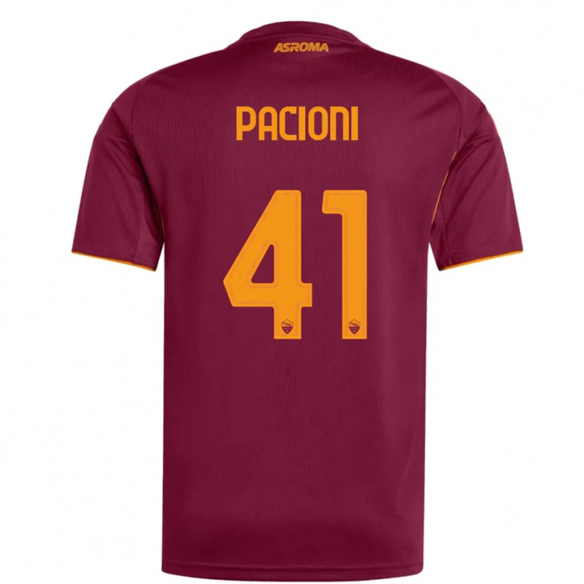 Danxen Uomo Maglia Eleonora Pacioni #41 Bordeaux Arancione Kit Gara Home 2025/26 Maglietta