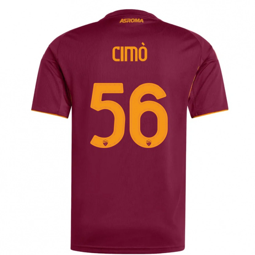 Danxen Uomo Maglia Giada Cimò #56 Bordeaux Arancione Kit Gara Home 2025/26 Maglietta