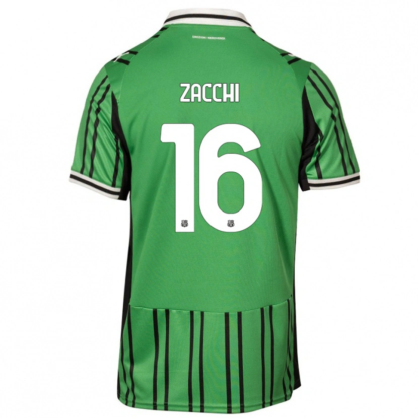 Danxen Uomo Maglia Gioele Zacchi #16 Verde Nero Kit Gara Home 2025/26 Maglietta