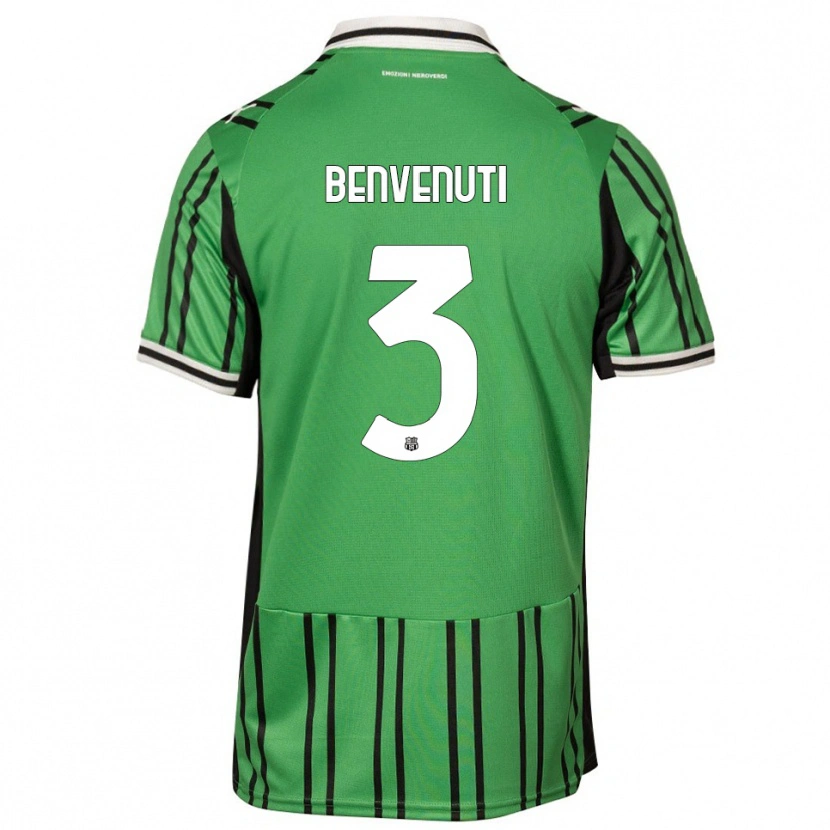 Danxen Uomo Maglia Tommaso Benvenuti #3 Verde Nero Kit Gara Home 2025/26 Maglietta