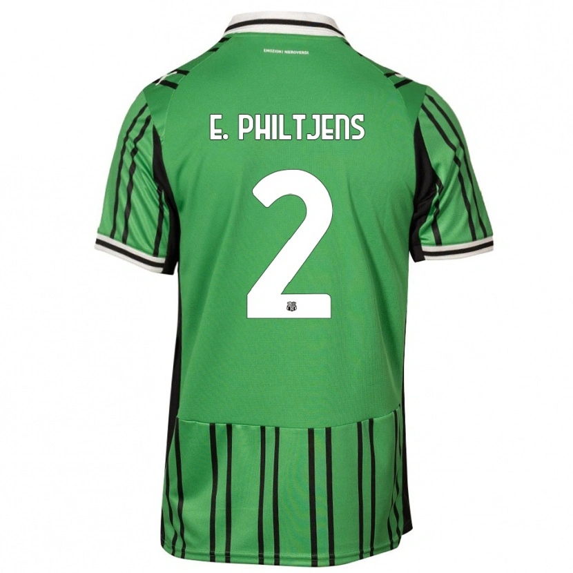 Danxen Uomo Maglia Davina Brigitte E. Philtjens #2 Verde Nero Kit Gara Home 2025/26 Maglietta