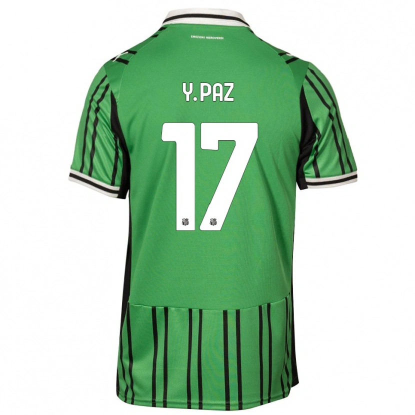 Danxen Uomo Maglia Yeferson Paz #17 Verde Nero Kit Gara Home 2025/26 Maglietta