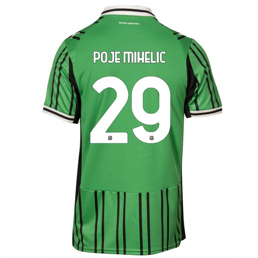 Danxen Uomo Maglia Naja Poje Mihelič #29 Verde Nero Kit Gara Home 2025/26 Maglietta
