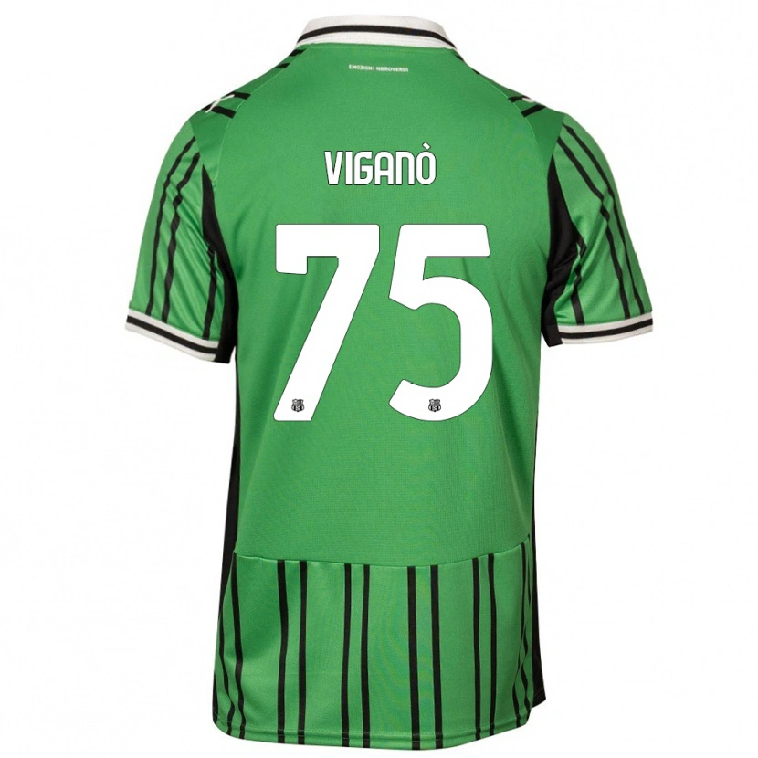 Danxen Uomo Maglia Lorenzo Viganò #75 Verde Nero Kit Gara Home 2025/26 Maglietta
