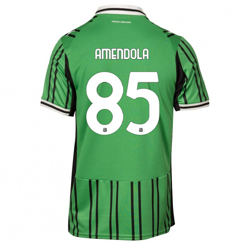 Danxen Uomo Maglia Catello Amendola #85 Verde Nero Kit Gara Home 2025/26 Maglietta