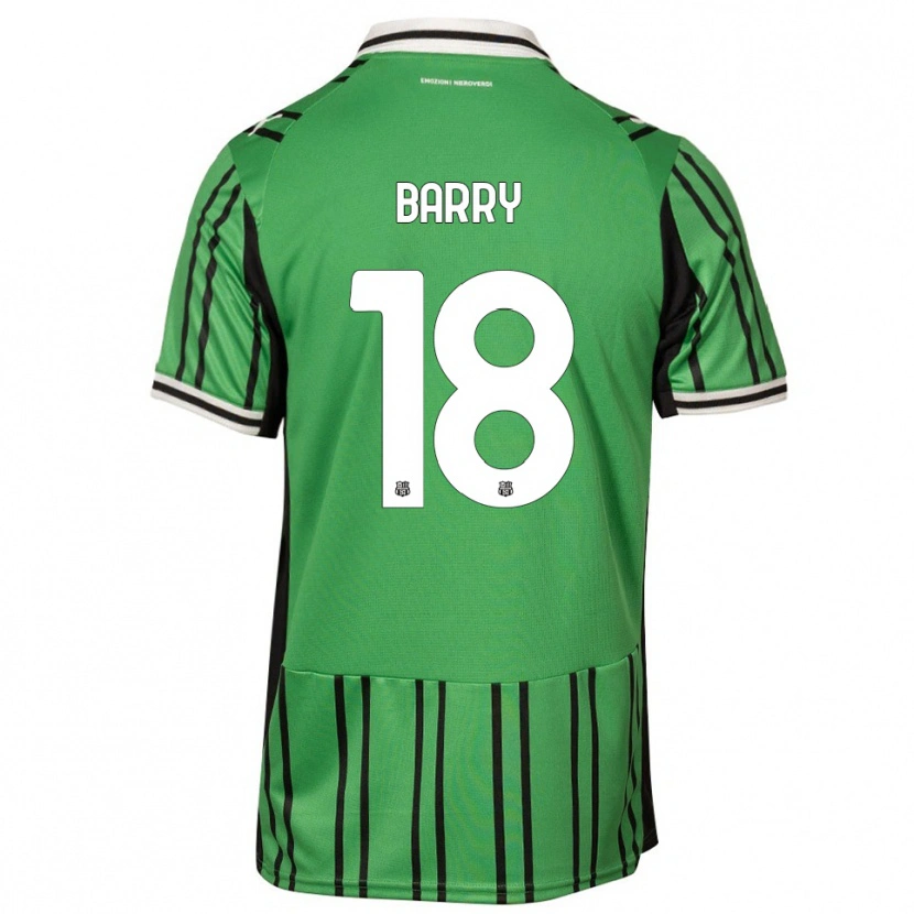 Danxen Uomo Maglia Omar Barry #18 Verde Nero Kit Gara Home 2025/26 Maglietta