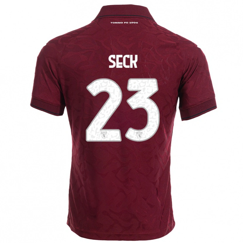 Danxen Uomo Maglia Demba Seck #23 Bordeaux Bianco Kit Gara Home 2025/26 Maglietta