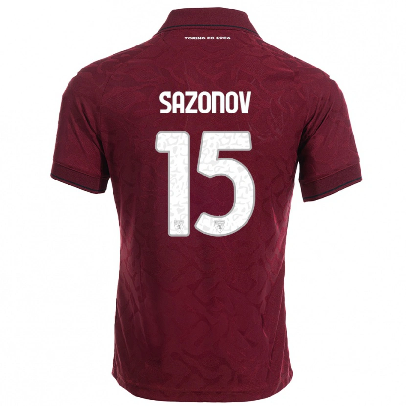 Danxen Uomo Maglia Saba Sazonov #15 Bordeaux Bianco Kit Gara Home 2025/26 Maglietta