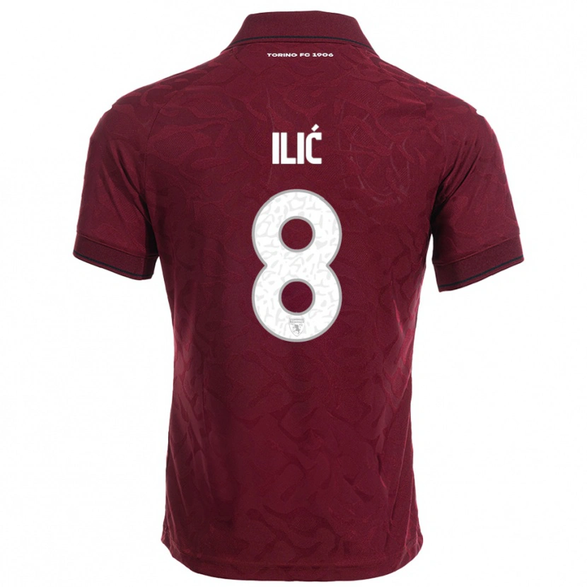 Danxen Uomo Maglia Ivan Ilić #8 Bordeaux Bianco Kit Gara Home 2025/26 Maglietta