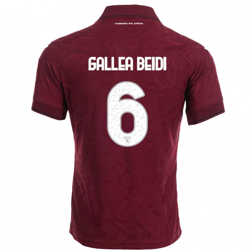 Danxen Uomo Maglia Francesco Gallea Beidi #6 Bordeaux Bianco Kit Gara Home 2025/26 Maglietta