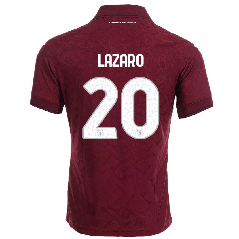 Danxen Uomo Maglia Valentino Lazaro #20 Bordeaux Bianco Kit Gara Home 2025/26 Maglietta
