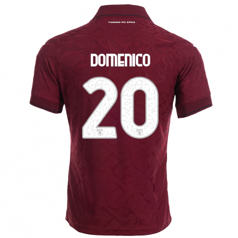 Danxen Uomo Maglia Domenico Gai #20 Bordeaux Bianco Kit Gara Home 2025/26 Maglietta