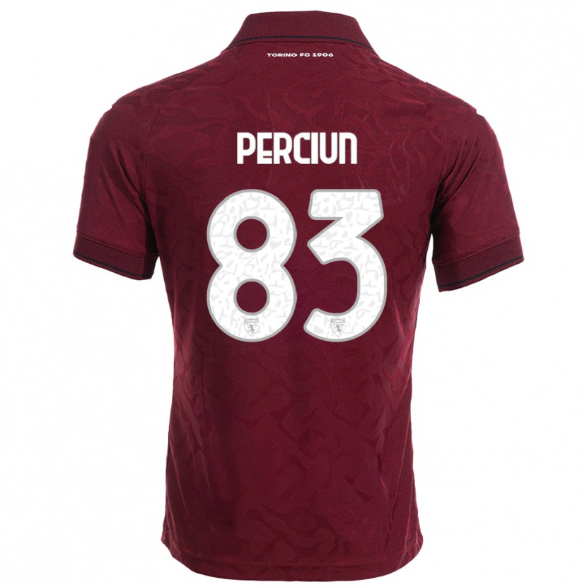 Danxen Uomo Maglia Sergiu Perciun #83 Bordeaux Bianco Kit Gara Home 2025/26 Maglietta