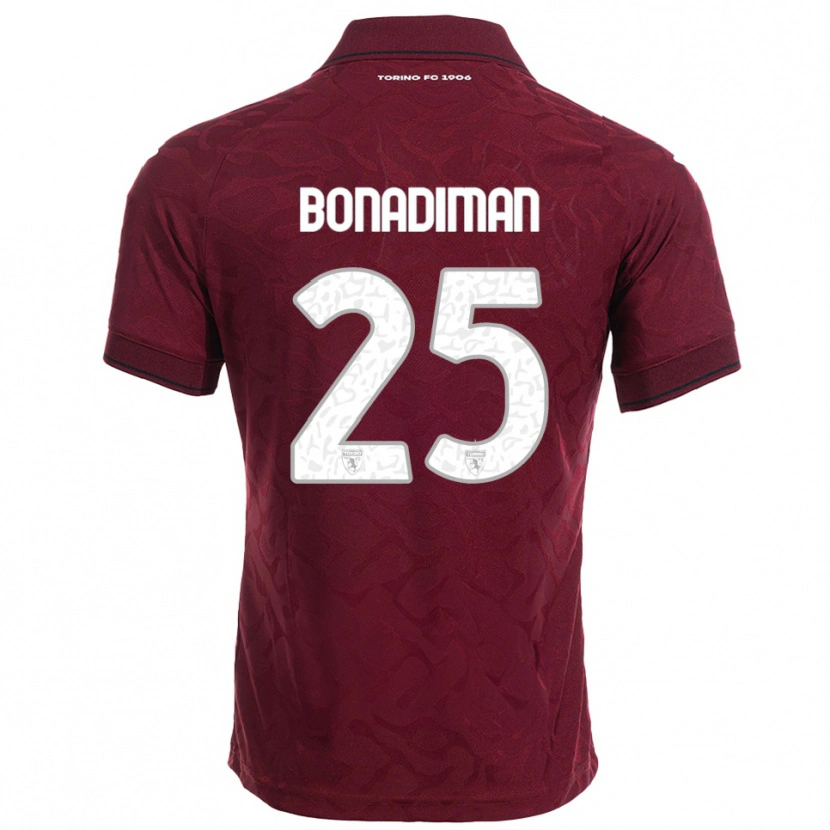 Danxen Uomo Maglia Matteo Bonadiman #25 Bordeaux Bianco Kit Gara Home 2025/26 Maglietta