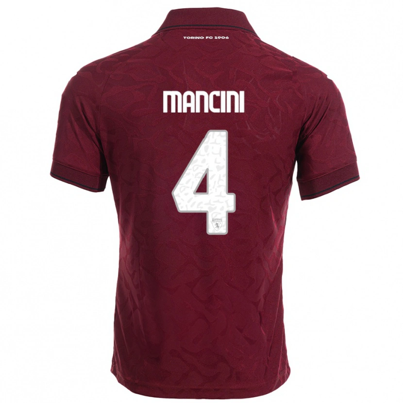 Danxen Uomo Maglia Luca Mancini #4 Bordeaux Bianco Kit Gara Home 2025/26 Maglietta
