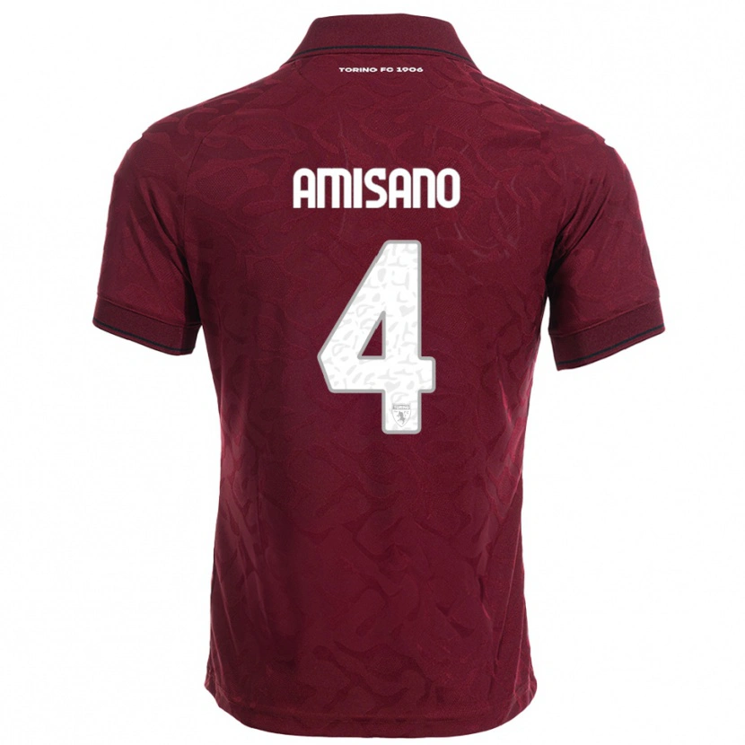 Danxen Uomo Maglia Manuel Amisano #4 Bordeaux Bianco Kit Gara Home 2025/26 Maglietta
