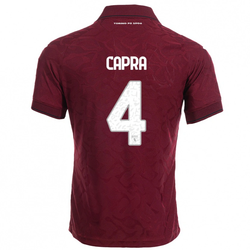 Danxen Uomo Maglia Valentina Capra #4 Bordeaux Bianco Kit Gara Home 2025/26 Maglietta