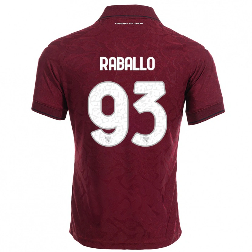 Danxen Uomo Maglia Alessio Raballo #93 Bordeaux Bianco Kit Gara Home 2025/26 Maglietta