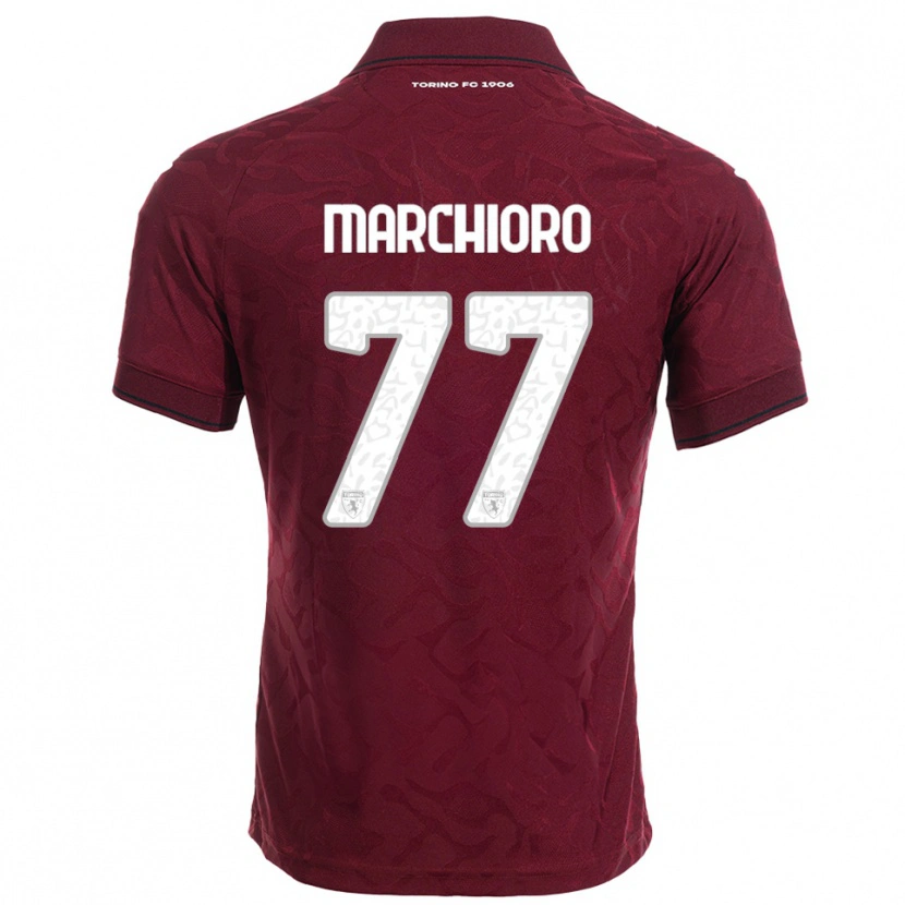 Danxen Uomo Maglia Raffaele Marchioro #77 Bordeaux Bianco Kit Gara Home 2025/26 Maglietta