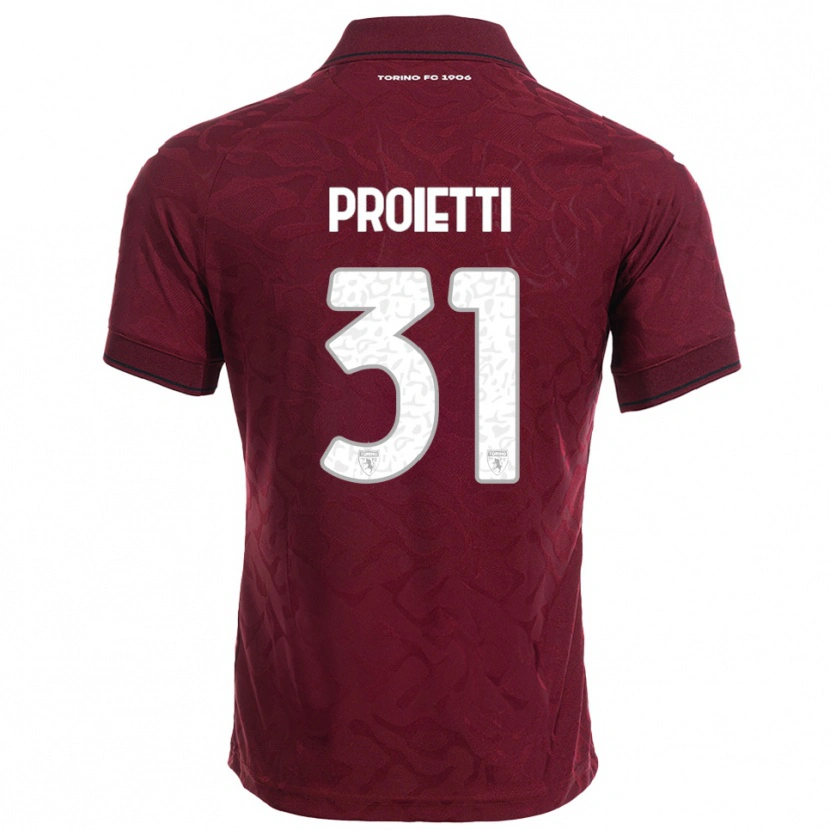Danxen Uomo Maglia Riccardo Proietti #31 Bordeaux Bianco Kit Gara Home 2025/26 Maglietta
