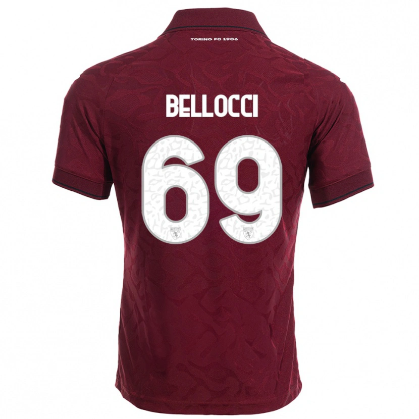Danxen Uomo Maglia Andrea Bellocci #69 Bordeaux Bianco Kit Gara Home 2025/26 Maglietta