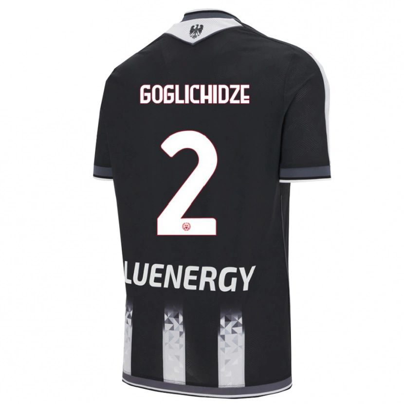 Danxen Uomo Maglia Saba Goglichidze #2 Nero Bianco Kit Gara Home 2025/26 Maglietta