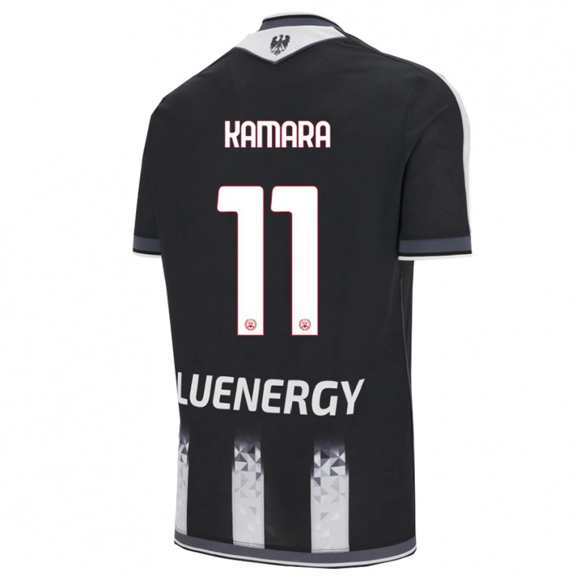 Danxen Uomo Maglia Hassane Kamara #11 Nero Bianco Kit Gara Home 2025/26 Maglietta
