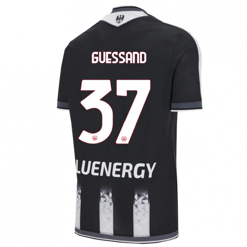 Danxen Uomo Maglia Axel Guessand #37 Nero Bianco Kit Gara Home 2025/26 Maglietta