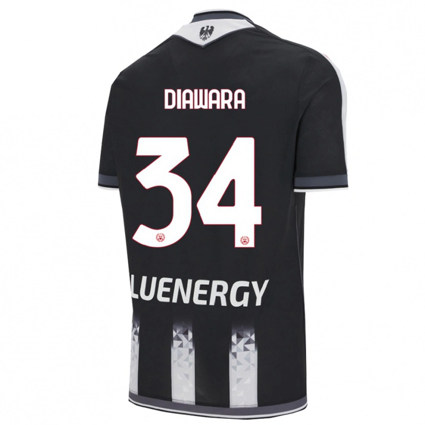 Danxen Uomo Maglia Sekou Diawara #34 Nero Bianco Kit Gara Home 2025/26 Maglietta