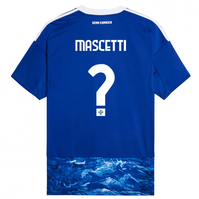 Danxen Uomo Maglia Francesco Mascetti #0 Blu Bianco Kit Gara Home 2025/26 Maglietta