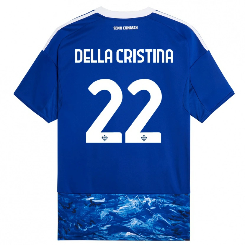 Danxen Uomo Maglia Stefano Della Cristina #22 Blu Bianco Kit Gara Home 2025/26 Maglietta