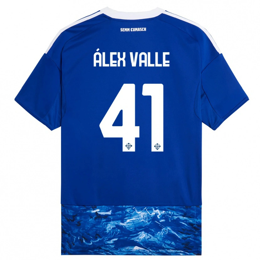 Danxen Uomo Maglia Álex Valle #41 Blu Bianco Kit Gara Home 2025/26 Maglietta