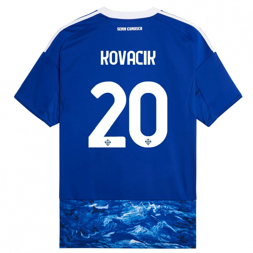Danxen Uomo Maglia Peter Kovacik #20 Blu Bianco Kit Gara Home 2025/26 Maglietta