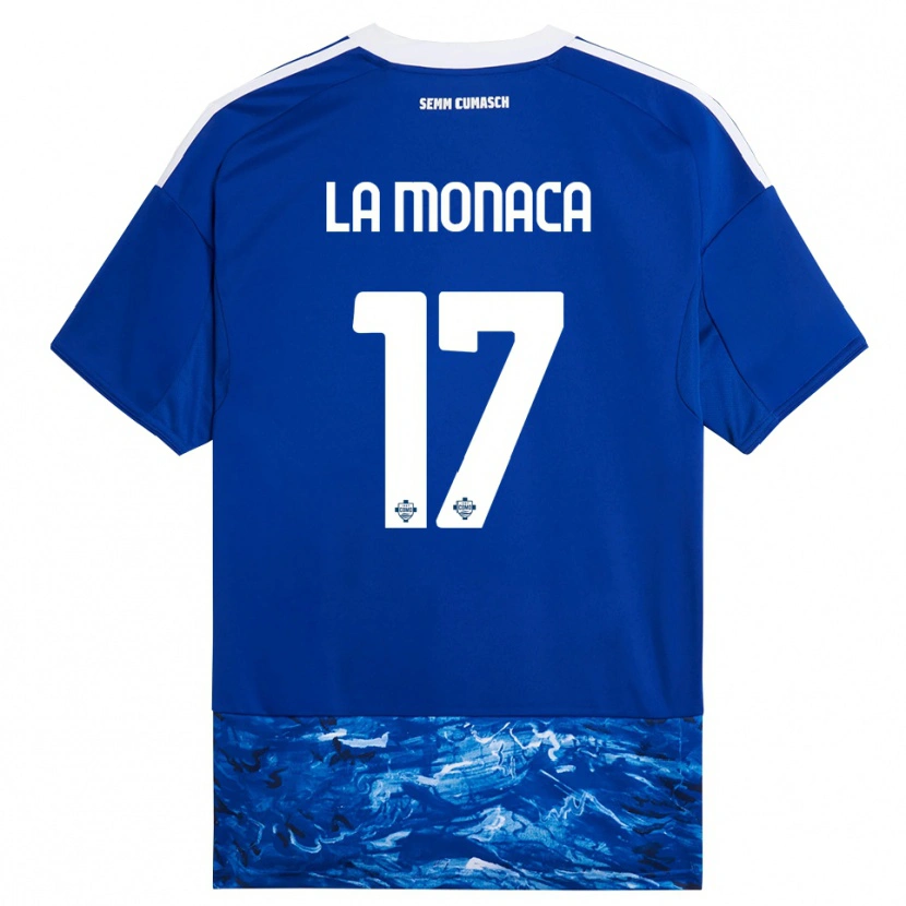 Danxen Uomo Maglia Michael La Monaca #17 Blu Bianco Kit Gara Home 2025/26 Maglietta