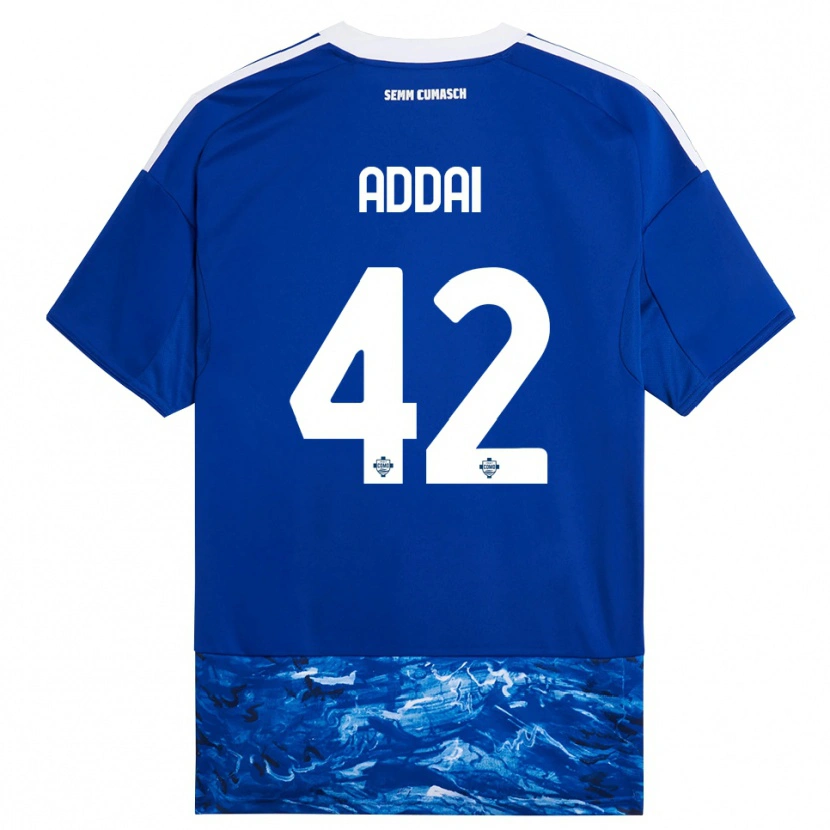 Danxen Uomo Maglia Jayden Addai #42 Blu Bianco Kit Gara Home 2025/26 Maglietta