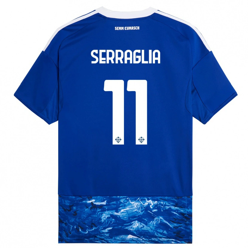 Danxen Uomo Maglia Lucas Serraglia #11 Blu Bianco Kit Gara Home 2025/26 Maglietta