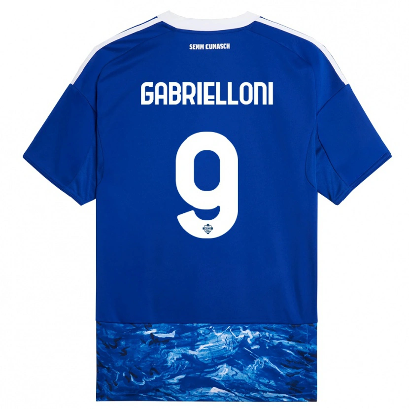 Danxen Uomo Maglia Alessandro Gabrielloni #9 Blu Bianco Kit Gara Home 2025/26 Maglietta