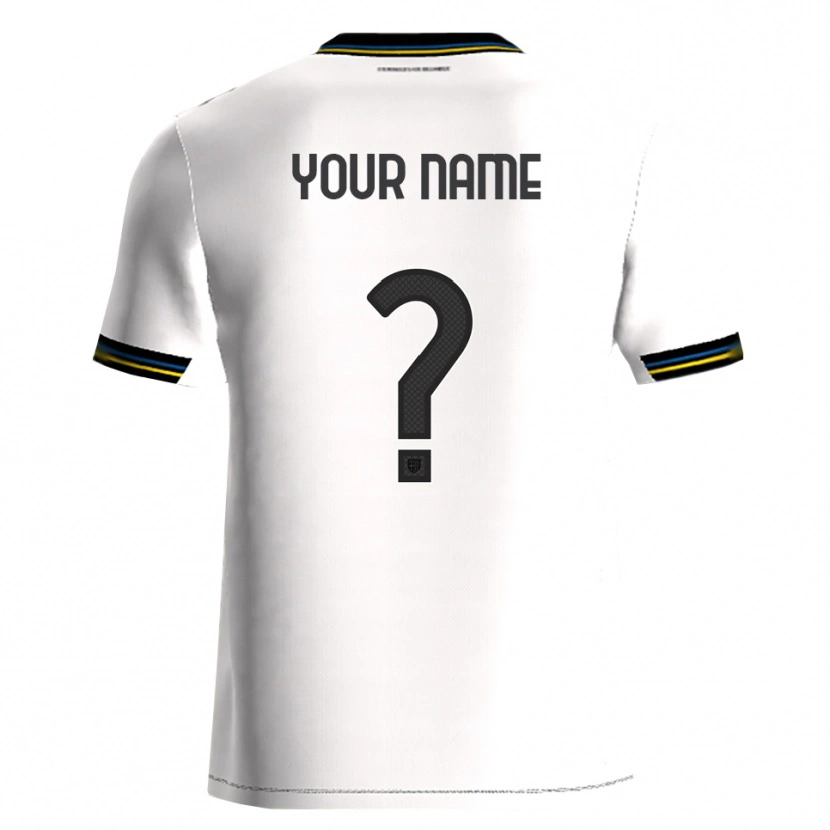 Danxen Uomo Maglia Il Tuo Nome #0 Bianco Nero Kit Gara Home 2025/26 Maglietta