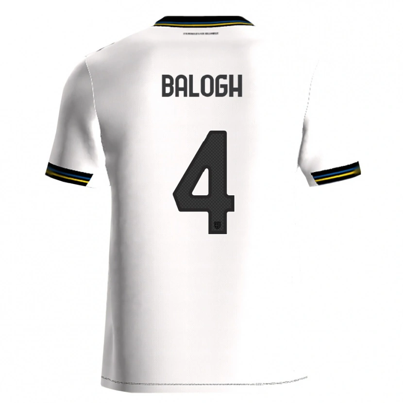 Danxen Uomo Maglia Botond Balogh #4 Bianco Nero Kit Gara Home 2025/26 Maglietta