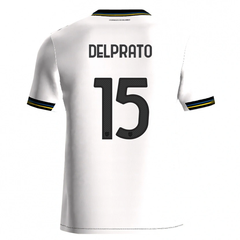 Danxen Uomo Maglia Enrico Delprato #15 Bianco Nero Kit Gara Home 2025/26 Maglietta
