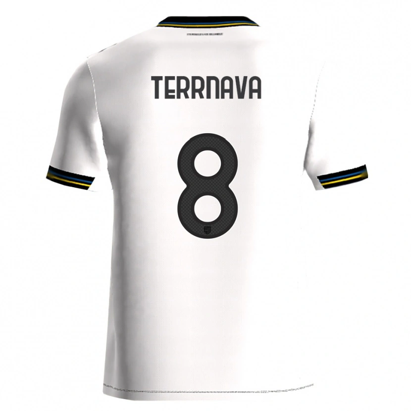 Danxen Uomo Maglia Dren Terrnava #8 Bianco Nero Kit Gara Home 2025/26 Maglietta