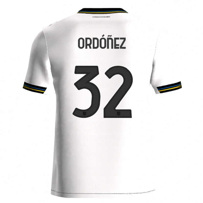 Danxen Uomo Maglia Christian Ordóñez #32 Bianco Nero Kit Gara Home 2025/26 Maglietta