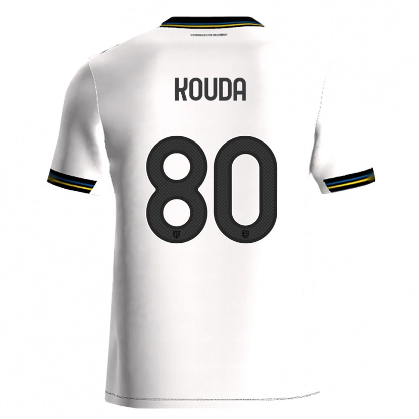 Danxen Uomo Maglia Rachid Kouda #80 Bianco Nero Kit Gara Home 2025/26 Maglietta