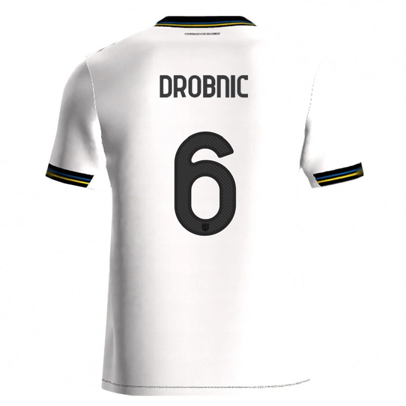 Danxen Uomo Maglia Dominik Drobnic #6 Bianco Nero Kit Gara Home 2025/26 Maglietta