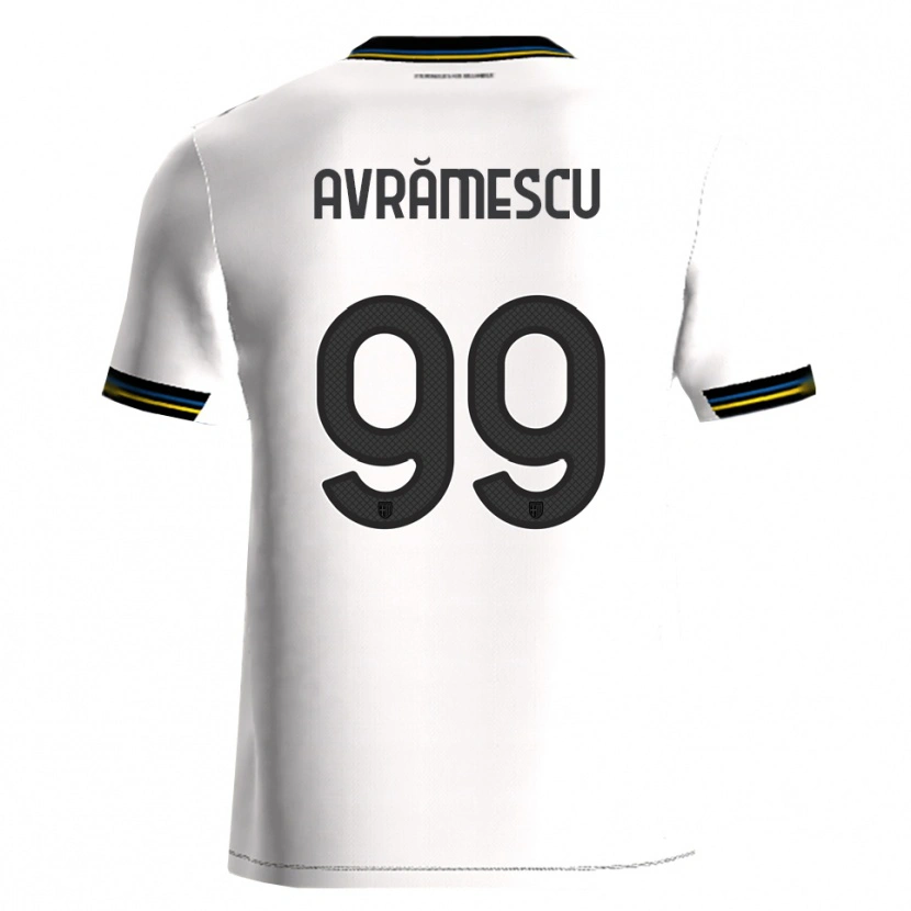 Danxen Uomo Maglia Ianis Avrămescu #99 Bianco Nero Kit Gara Home 2025/26 Maglietta